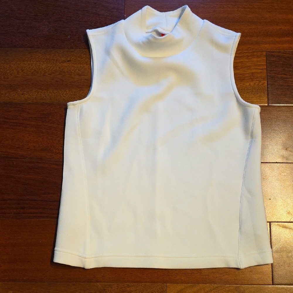 Spanx Cream Sleeveless Turtleneck Top